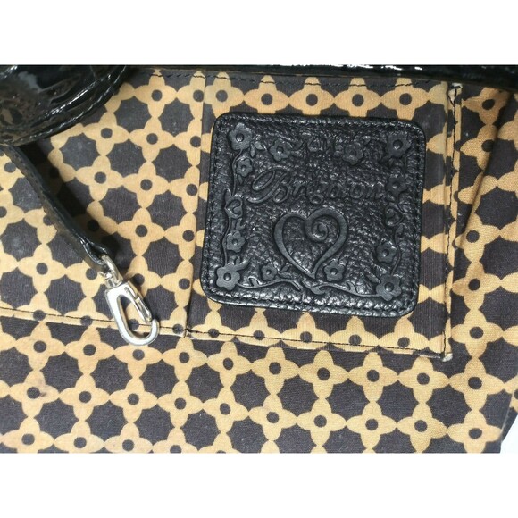 Vintage Brighton Straw Hobo Shoulder Bag Leather Trim Beige & Brown Purse - Picture 9 of 9